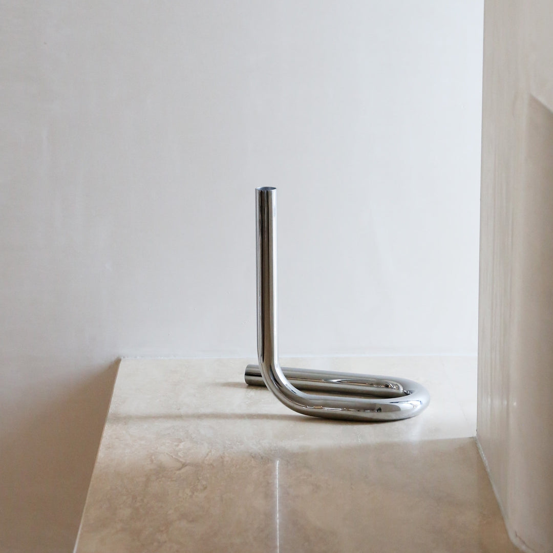 DESIGNSTUFF VIAH Candle Holder, Chrome