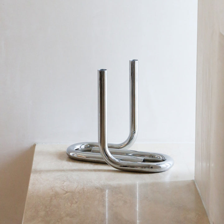 DESIGNSTUFF VIAH Candle Holder, Chrome