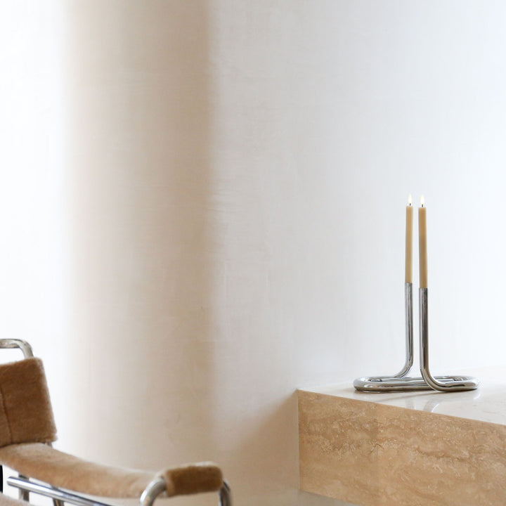 DESIGNSTUFF VIAH Candle Holder, Chrome