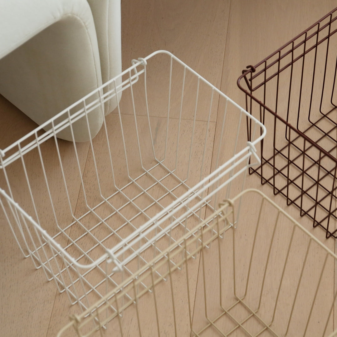 DESIGNSTUFF FORMA Metal Basket, L, White