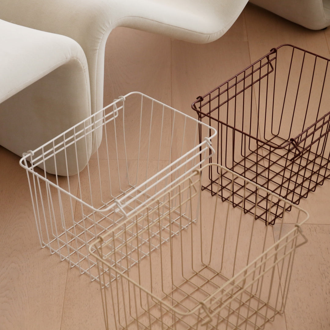 DESIGNSTUFF FORMA Metal Basket, L, White