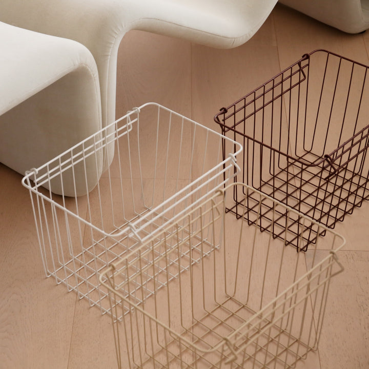 DESIGNSTUFF FORMA Metal Basket, L, White