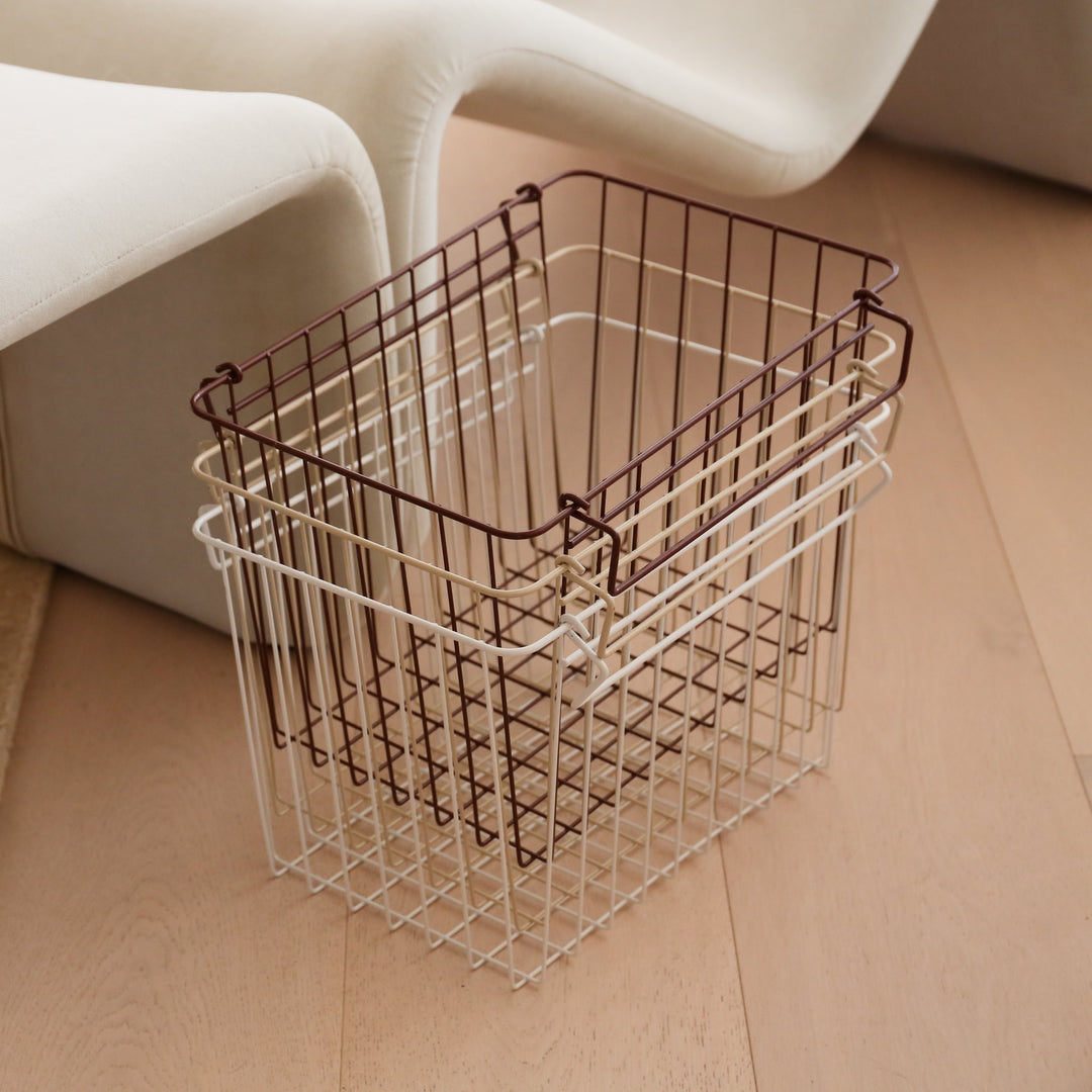 DESIGNSTUFF FORMA Metal Basket, L, White