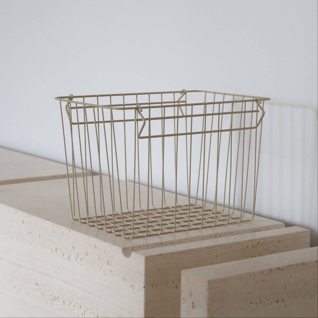 DESIGNSTUFF FORMA Metal Basket, L, Sand