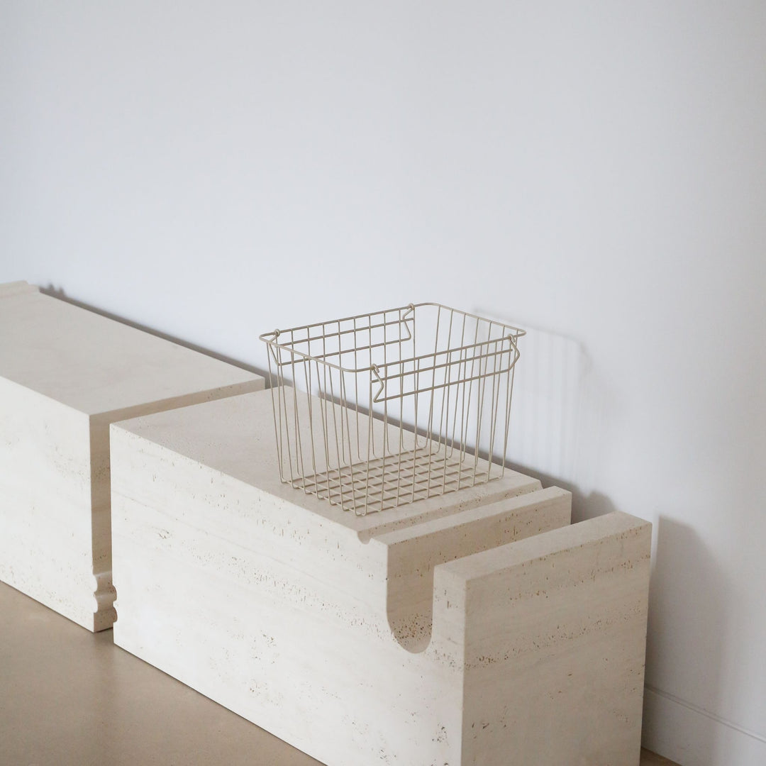 DESIGNSTUFF FORMA Metal Basket, L, Sand