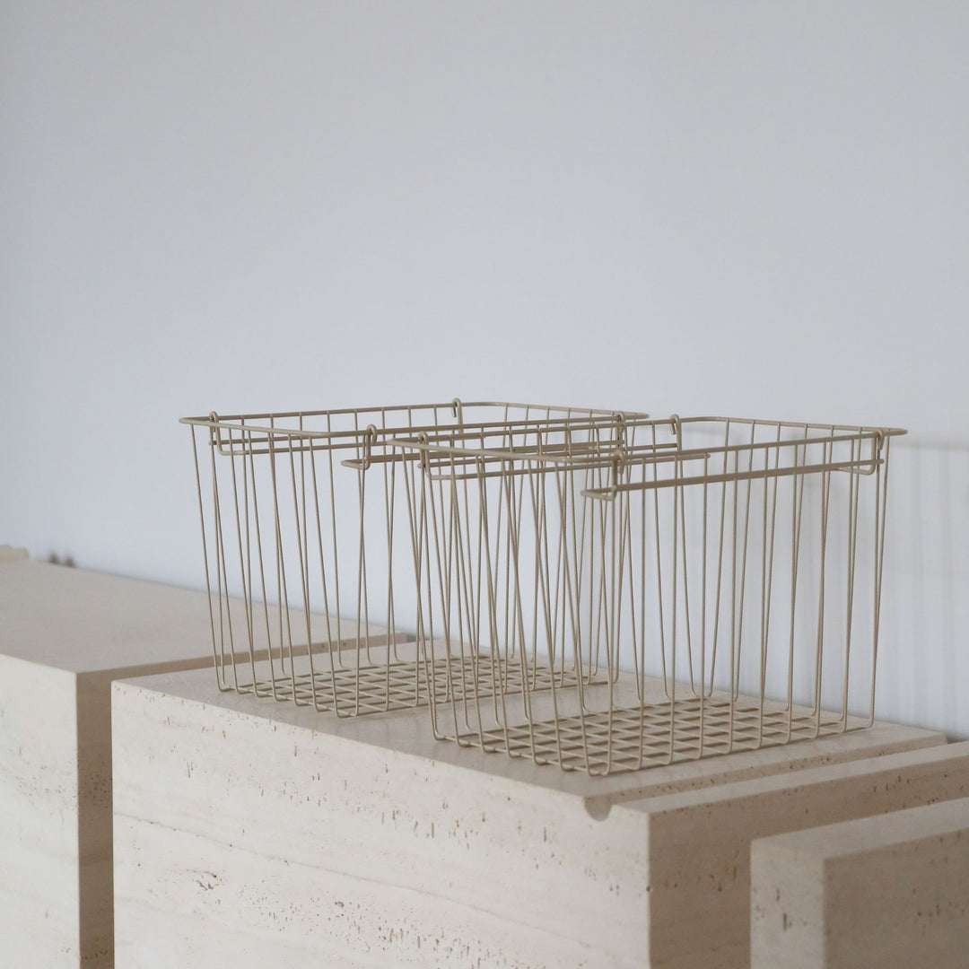 DESIGNSTUFF FORMA Metal Basket, L, Sand