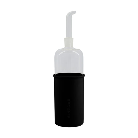DESIGNSTUFF RUND Bottle for Vinegar, Glass/Silicone, 700ml, Black
