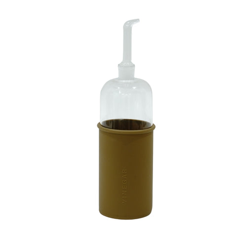 DESIGNSTUFF RUND Bottle for Vinegar, Glass/Silicone, 700ml, Fern