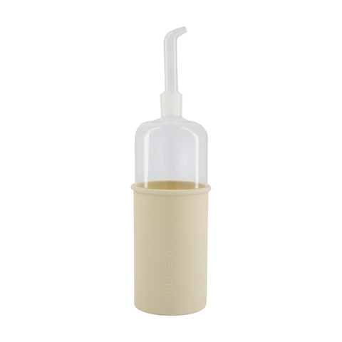 DESIGNSTUFF RUND Bottle for Olive Oil Glass/Silicone, 700ml, Sand