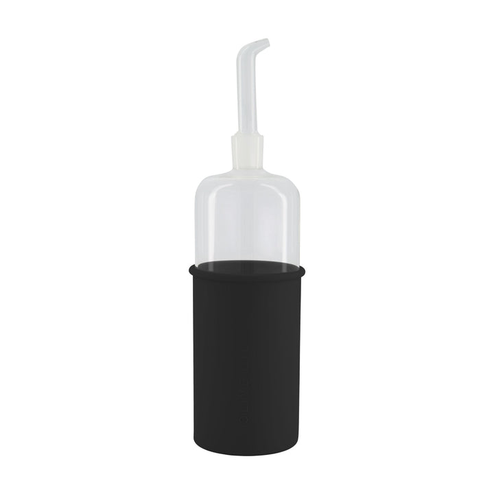 DESIGNSTUFF RUND Bottle for Olive Oil Glass/Silicone, 700ml, Black