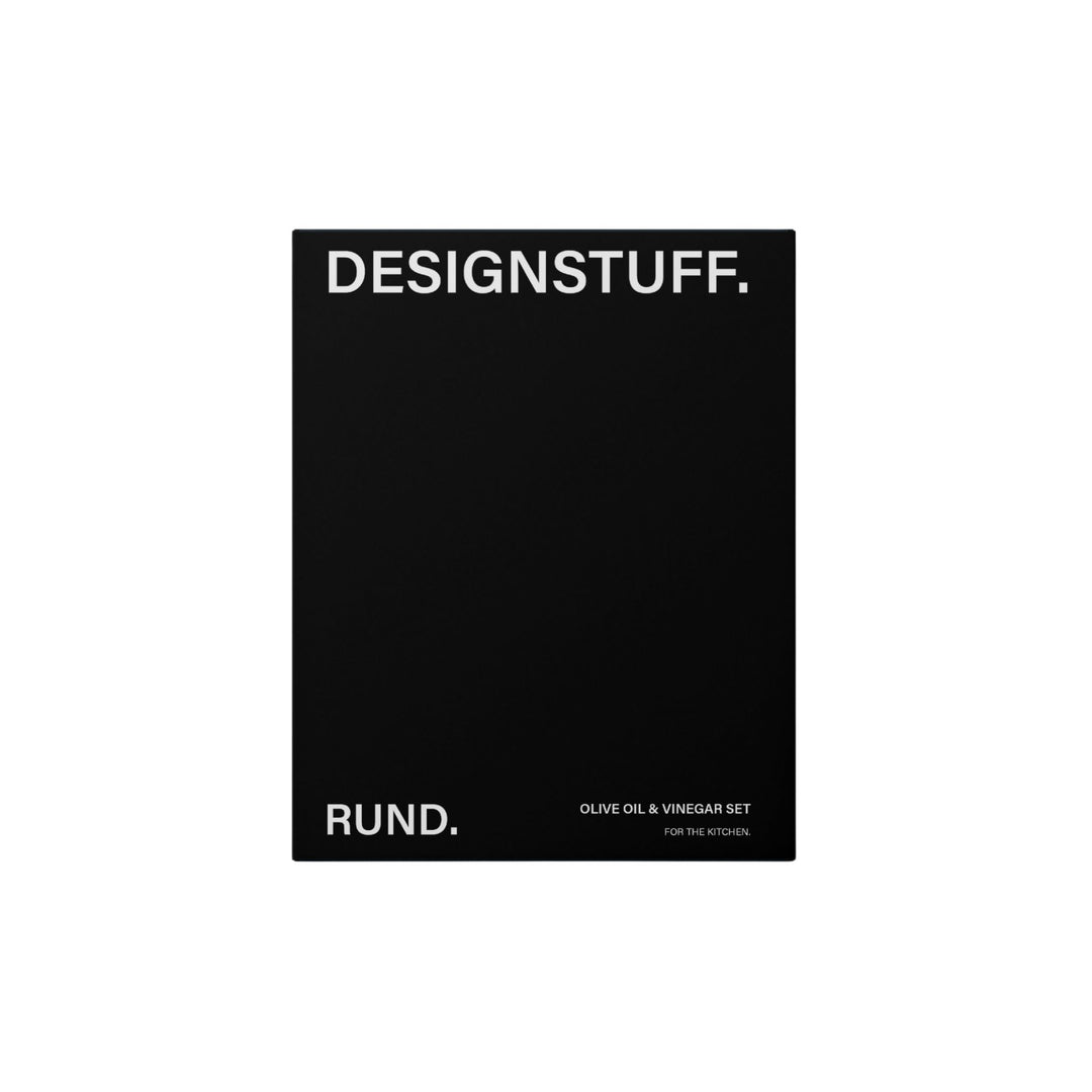 DESIGNSTUFF RUND Oil & Vinegar Bottle Gift Set, 700 ml, Black