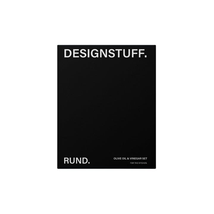 DESIGNSTUFF RUND Oil & Vinegar Bottle Gift Set, 700 ml, Black