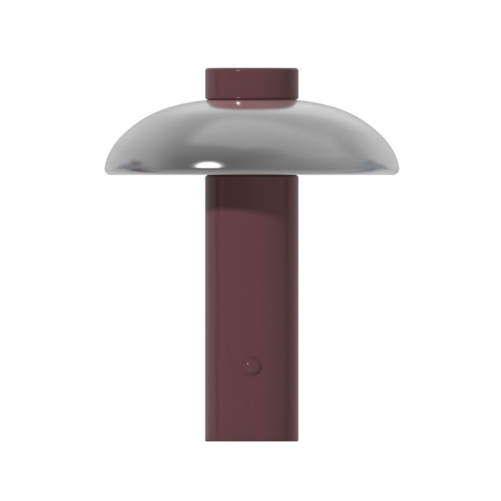 DESIGNSTUFF LUME Elio Pillar Portable Lamp, Burgundy/Chrome