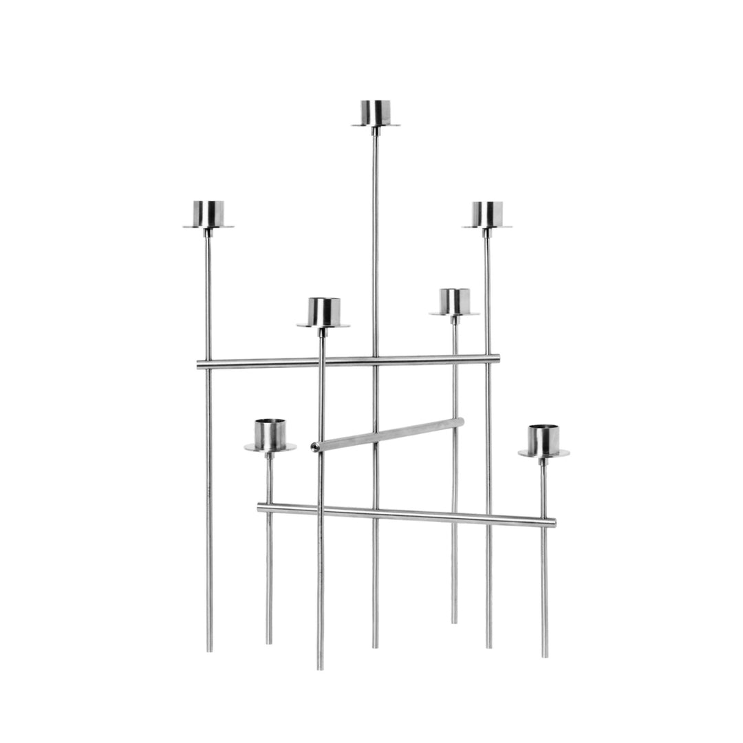 FERM LIVING Elysia Candelabra, Brushed Stainless Steel