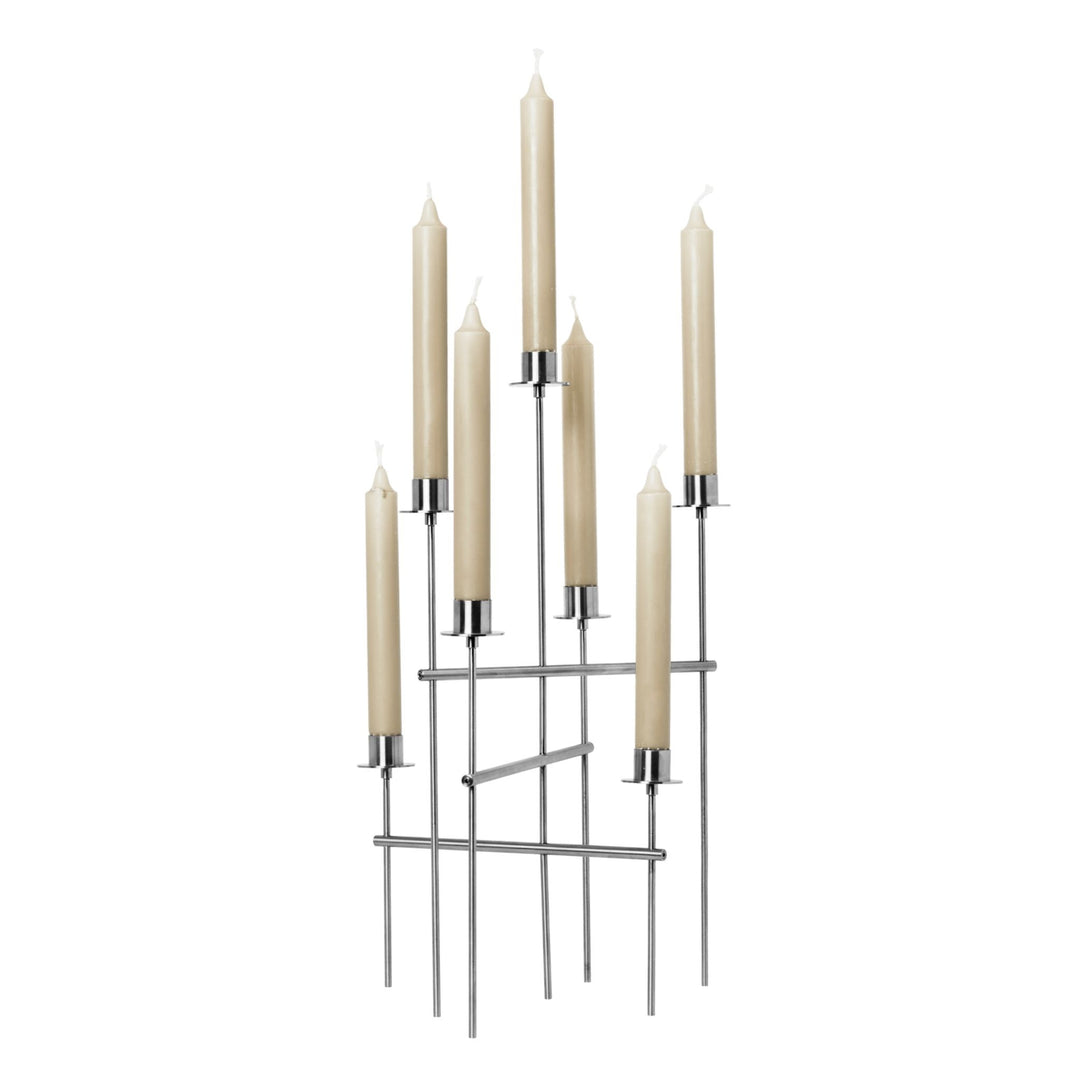 FERM LIVING Elysia Candelabra, Brushed Stainless Steel