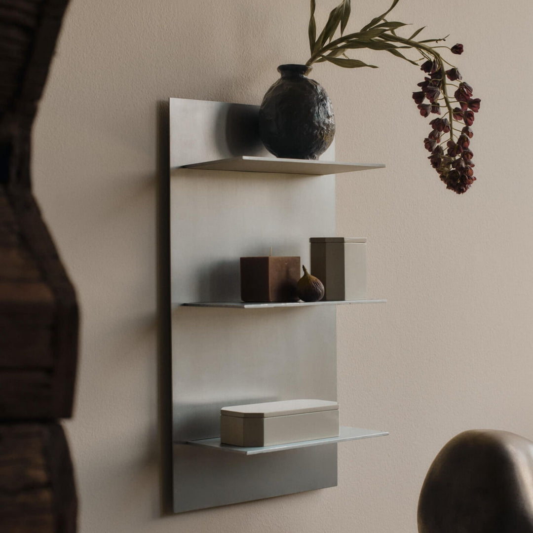 FERM LIVING Lager Wall Shelf, Triple Small, Aluminium