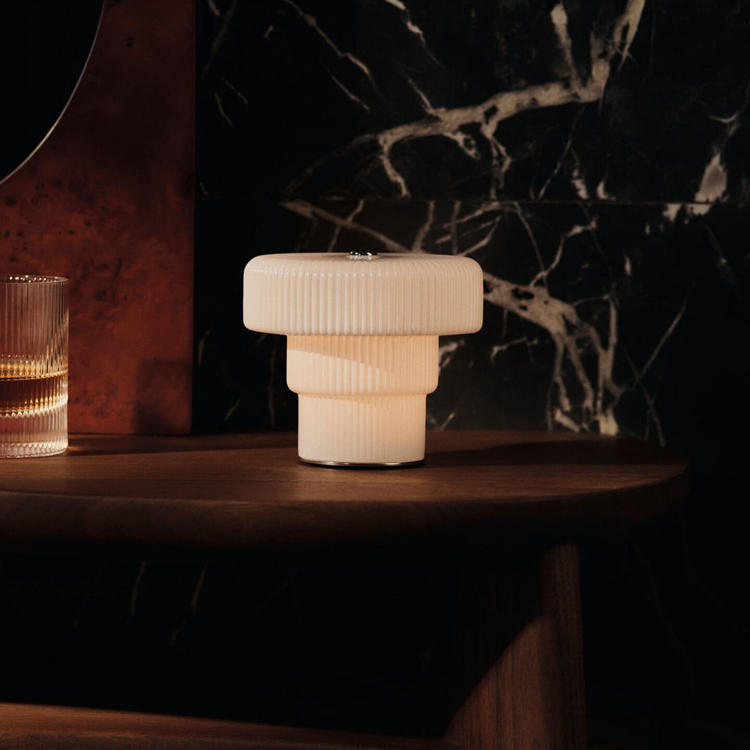 FERM LIVING Ripple Portable Lamp, H10cm, White