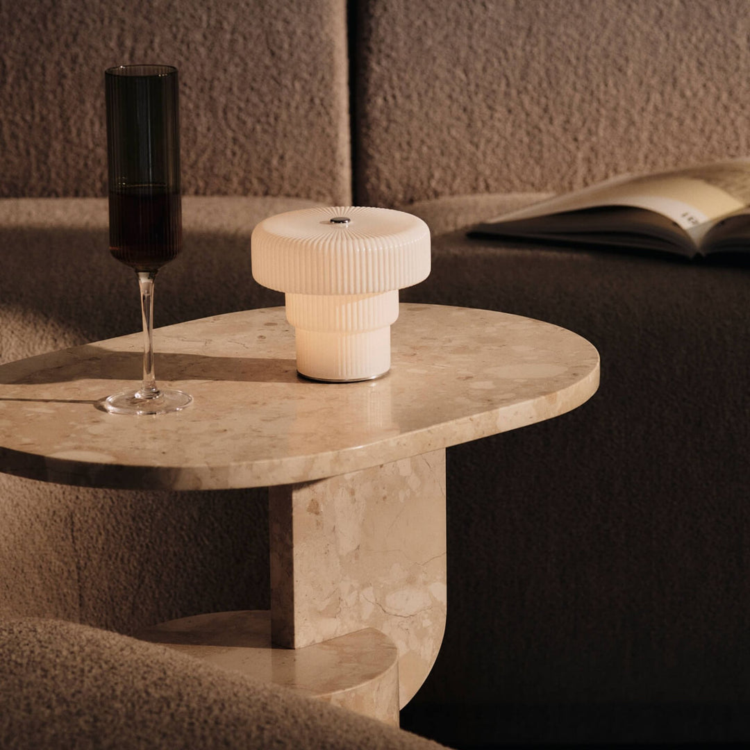 FERM LIVING Ripple Portable Lamp, H10cm, White
