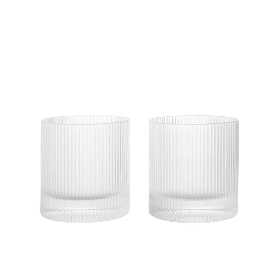 FERM LIVING Ripple Tumbler Glasses, Clear (Set of 2)
