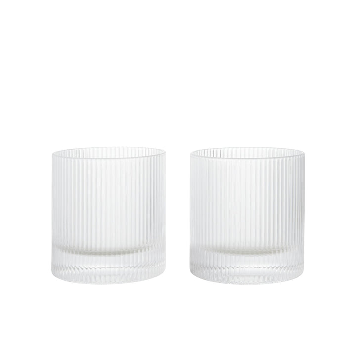 FERM LIVING Ripple Tumbler Glasses, Clear (Set of 2)