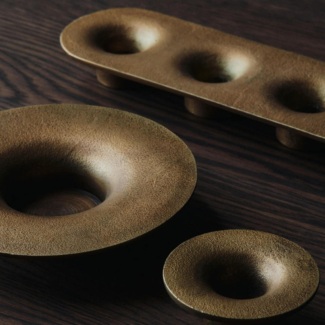 FERM LIVING Soothe Candle Holder, Brass Finish
