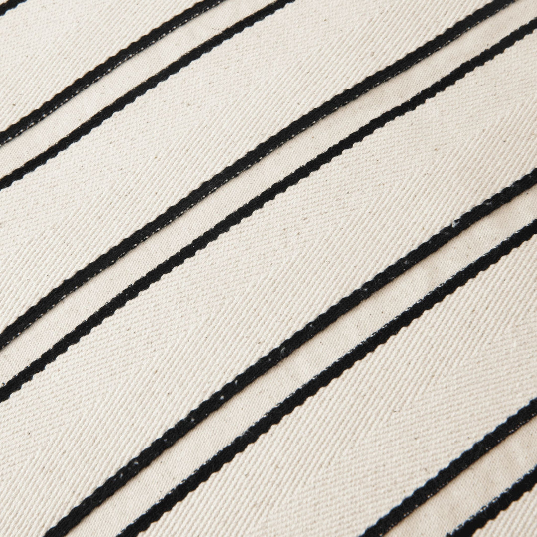 FERM LIVING Twill Cushion, Off-White/Black