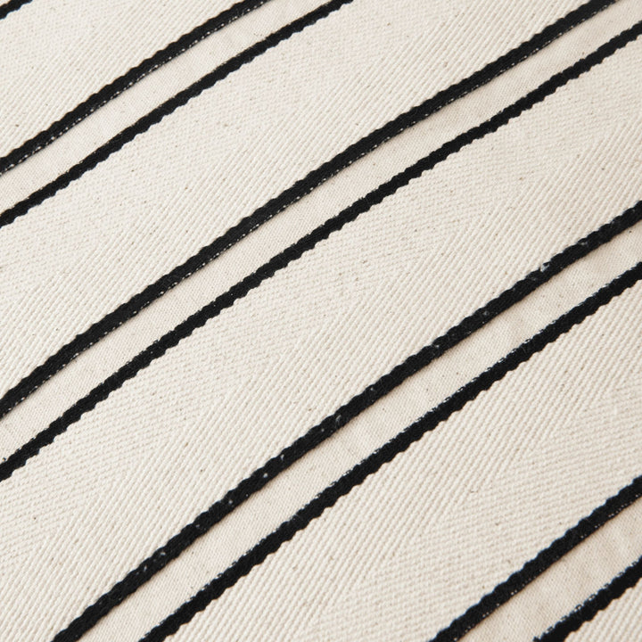 FERM LIVING Twill Cushion, Off-White/Black