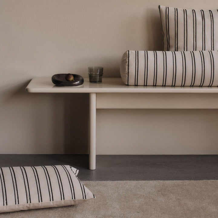 FERM LIVING Twill Cushion, Off-White/Black