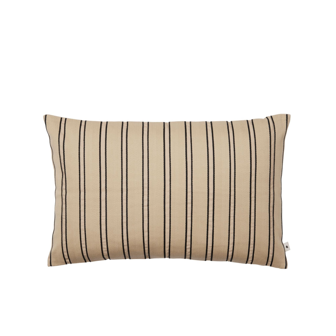 FERM LIVING Twill Cushion, Rectangular, Cashmere/Black