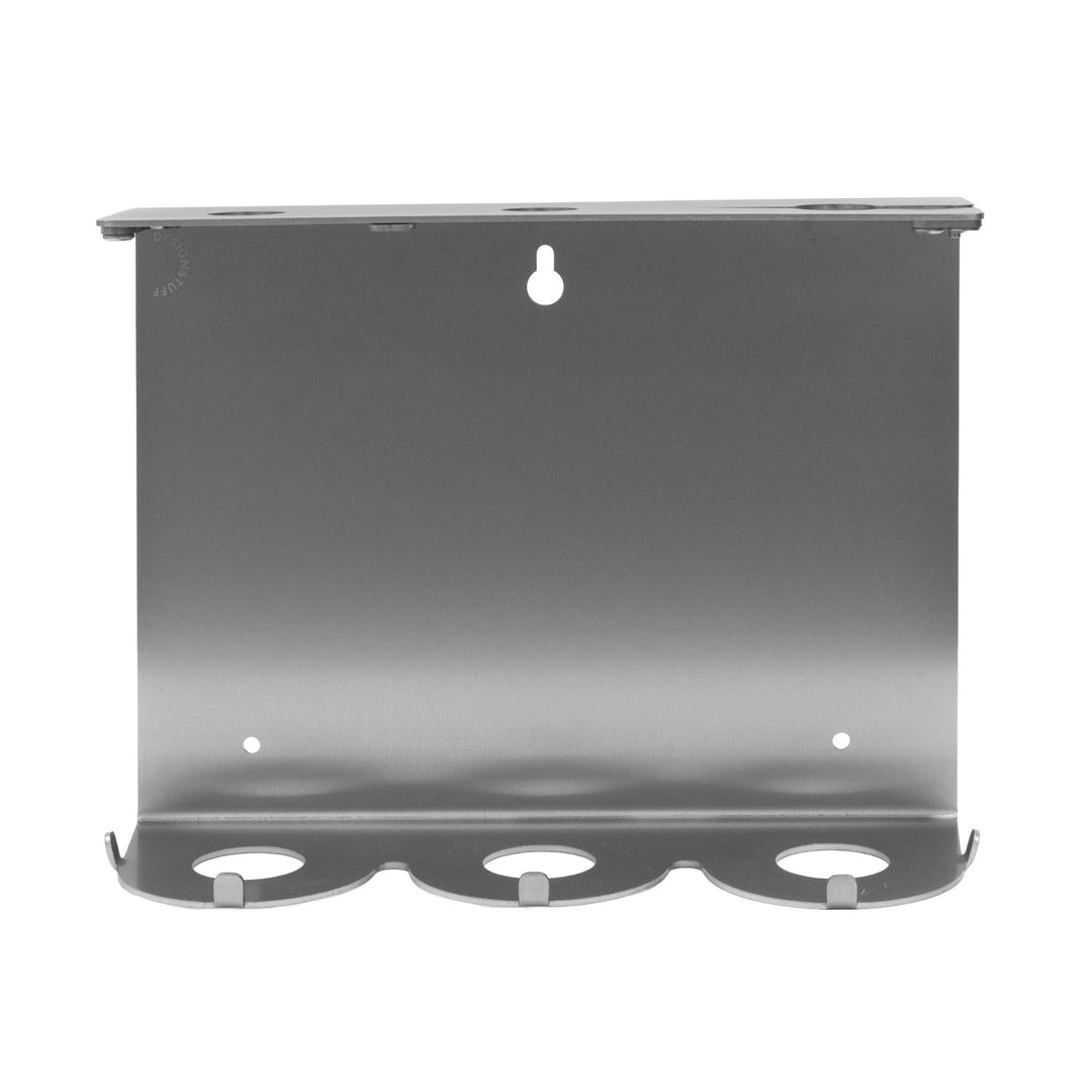 DESIGNSTUFF Lockable Soap Dispenser Holder, Triple 500ml, Brushed Steel