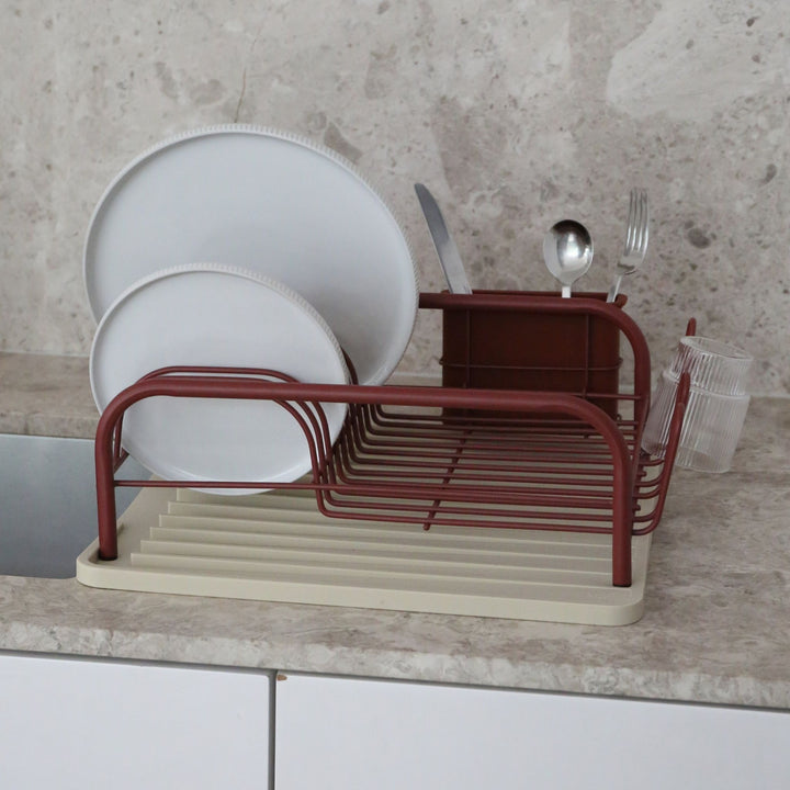 PRE-ORDER │ DESIGNSTUFF DRIP Curve Dish Rack, Brick