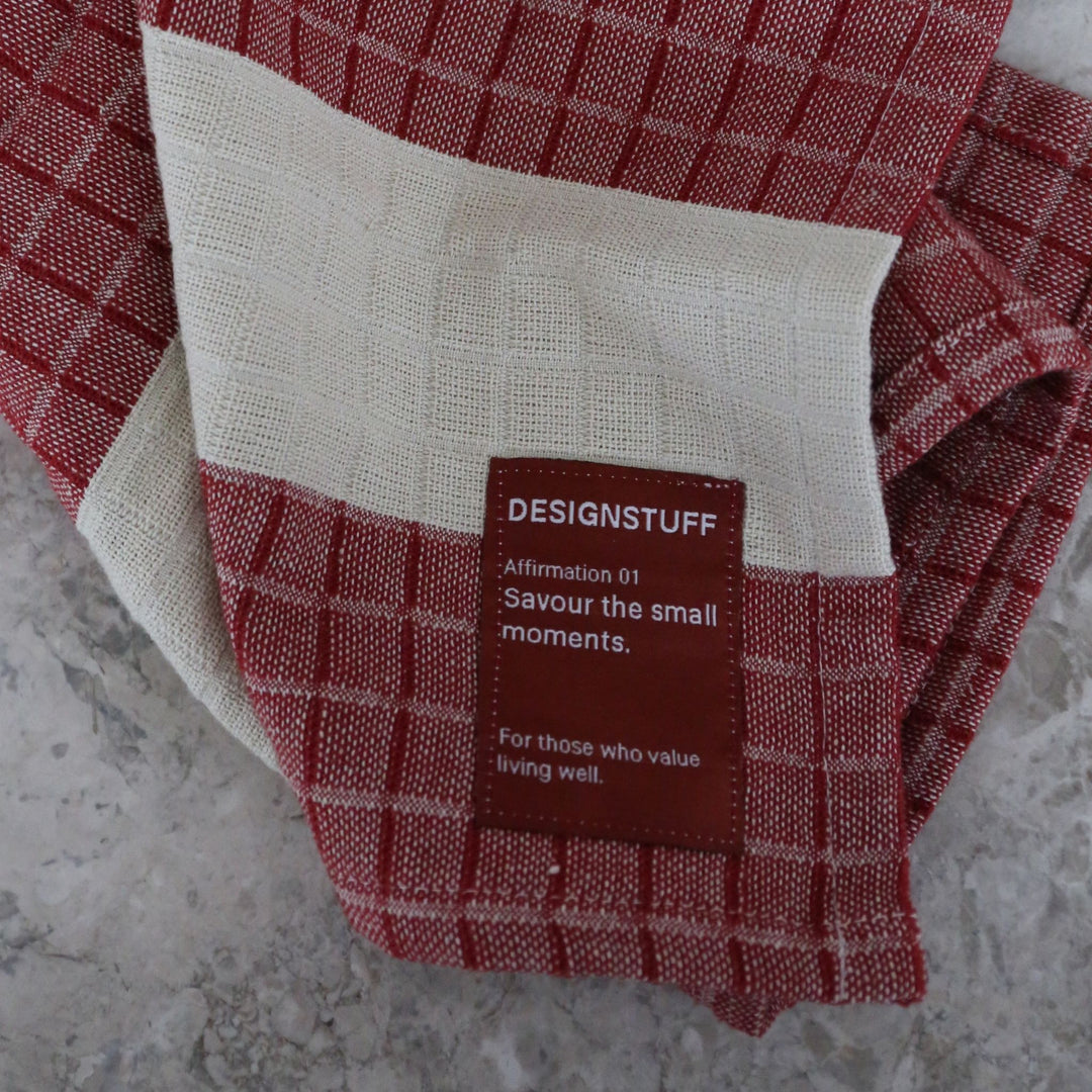 PRE-ORDER │ DESIGNSTUFF ETTA Muslin Tea Towel Block, Brick/Sand