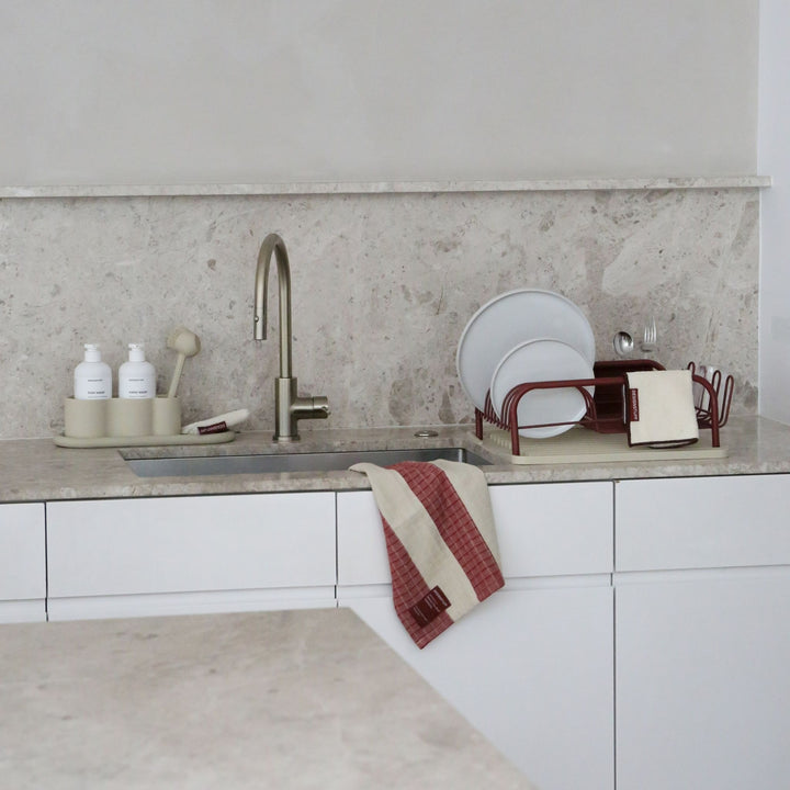 PRE-ORDER │ DESIGNSTUFF ETTA Muslin Tea Towel Block, Brick/Sand