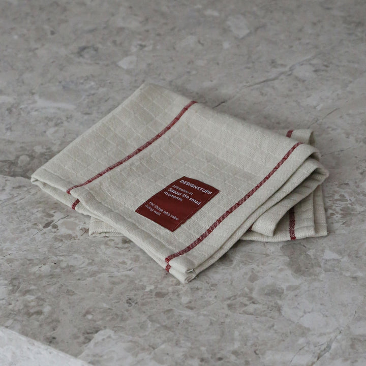 PRE-ORDER │ DESIGNSTUFF ETTA Muslin Tea Towel Line, Brick/Sand