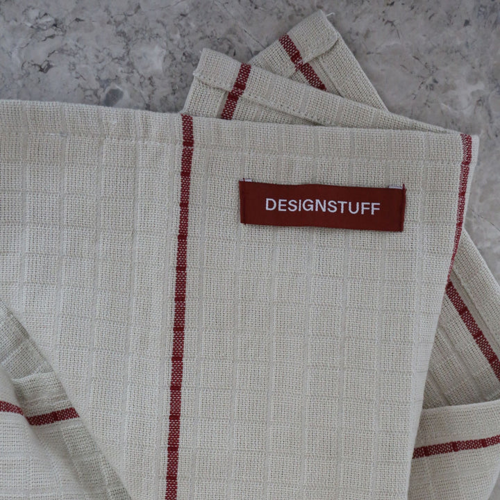 PRE-ORDER │ DESIGNSTUFF ETTA Muslin Tea Towel Line, Brick/Sand