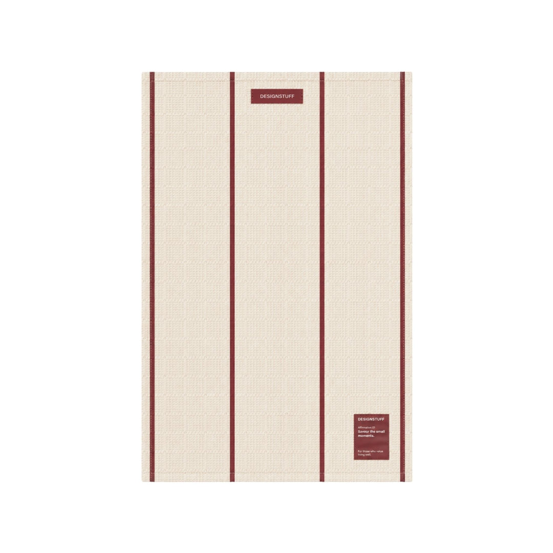 PRE-ORDER │ DESIGNSTUFF ETTA Muslin Tea Towel Line, Brick/Sand