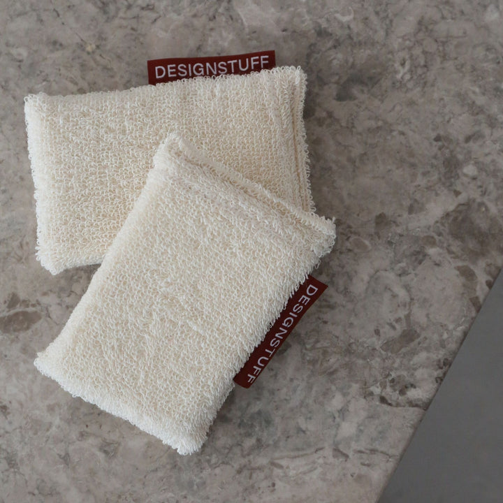 DESIGNSTUFF ETTA Hemp Marle Sponge, Cream/Brick (Set of 2)