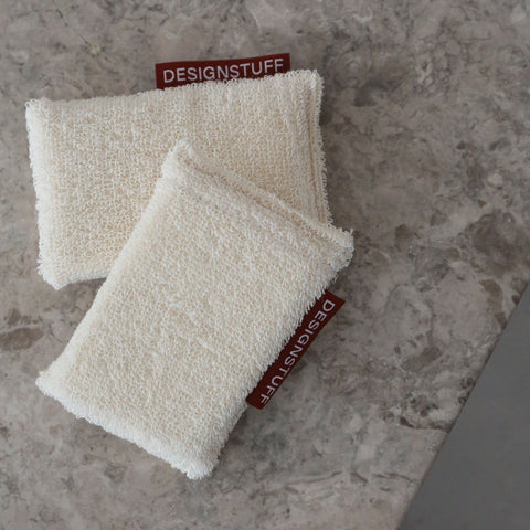 DESIGNSTUFF ETTA Hemp Marle Sponge, Cream/Brick (Set of 2)