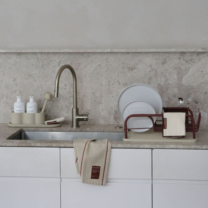 DESIGNSTUFF ETTA Hemp Marle Sponge, Cream/Brick (Set of 2)