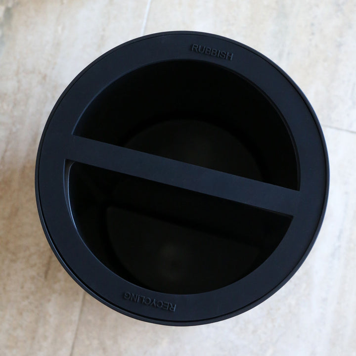 DESIGNSTUFF ARC Dual Bin, Recycle/Rubbish, Black