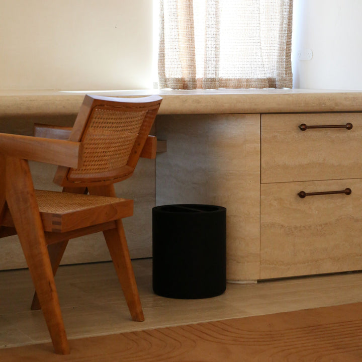 DESIGNSTUFF ARC Dual Bin, Recycle/Rubbish, Black