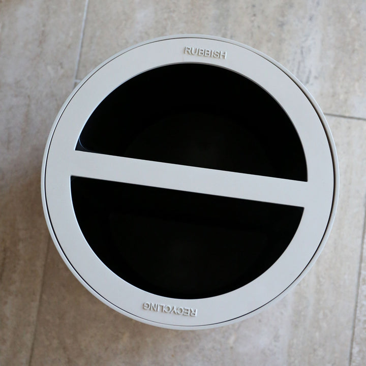 DESIGNSTUFF ARC Dual Bin, Recycle/Rubbish, Sand