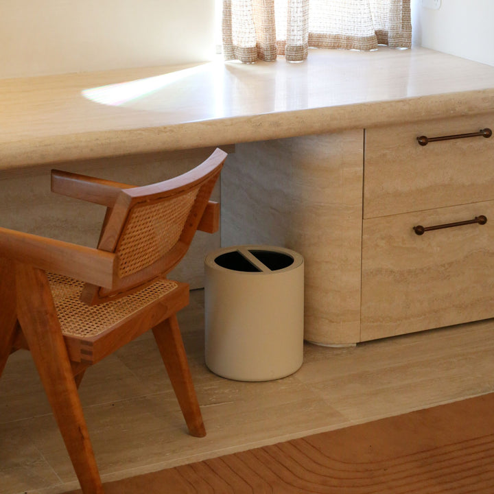 DESIGNSTUFF ARC Dual Bin, Recycle/Rubbish, Sand