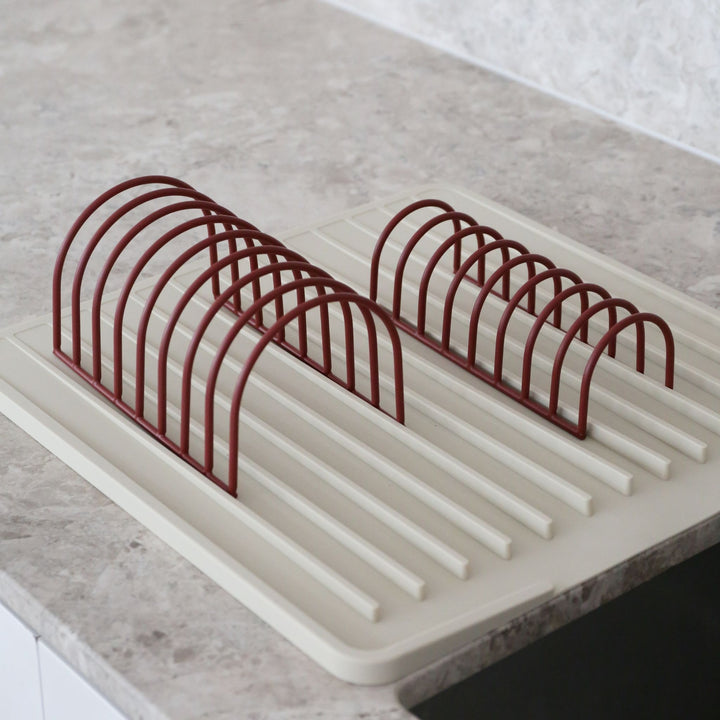 DESIGNSTUFF DRIP Dish Drainer, Brick (Set of 2)