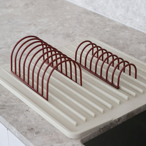 DESIGNSTUFF DRIP Dish Drainer, Brick (Set of 2)