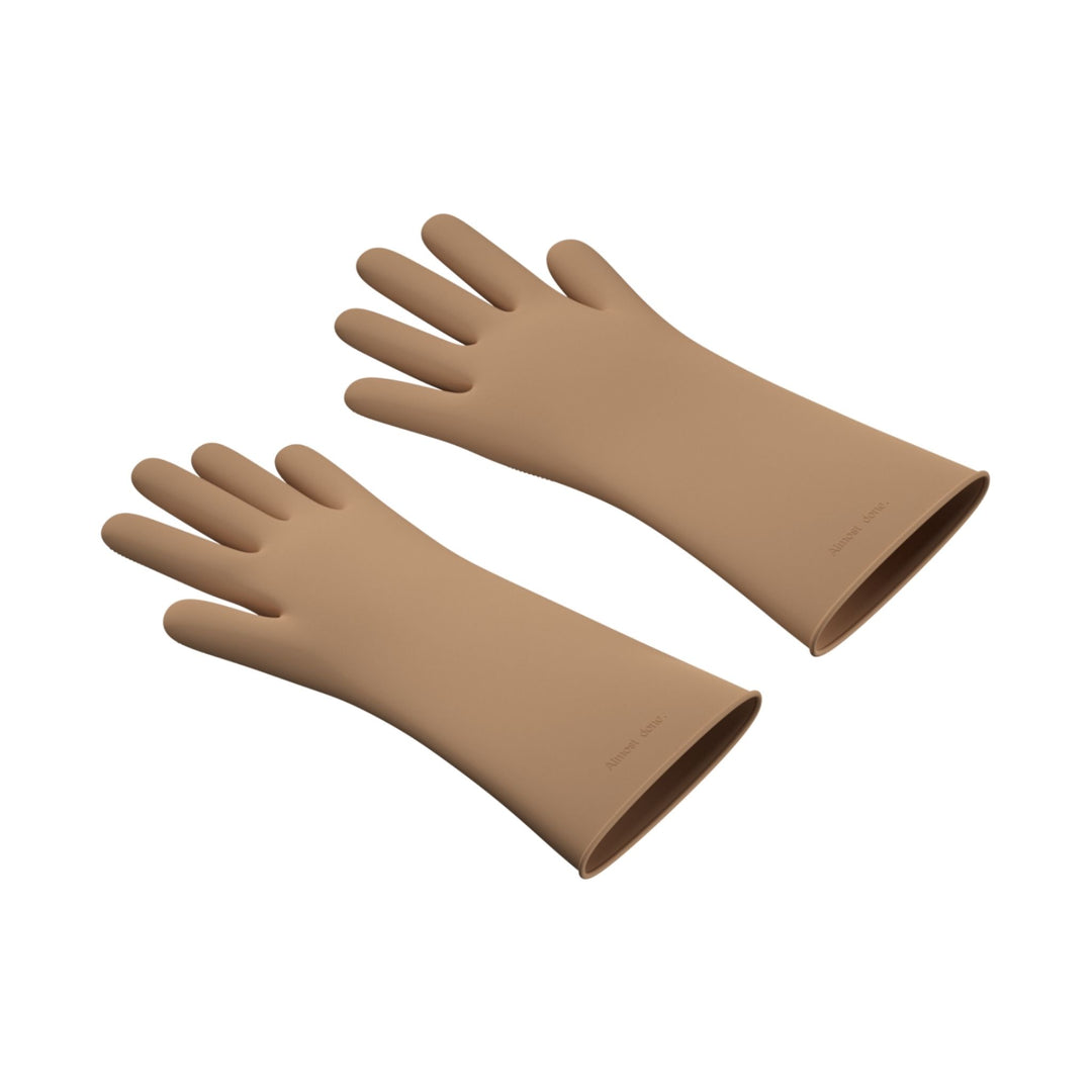 DESIGNSTUFF ETTA Silicone Dish Gloves, Size S/M, Camel