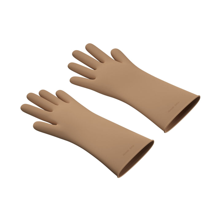 DESIGNSTUFF ETTA Silicone Dish Gloves, Size S/M, Camel
