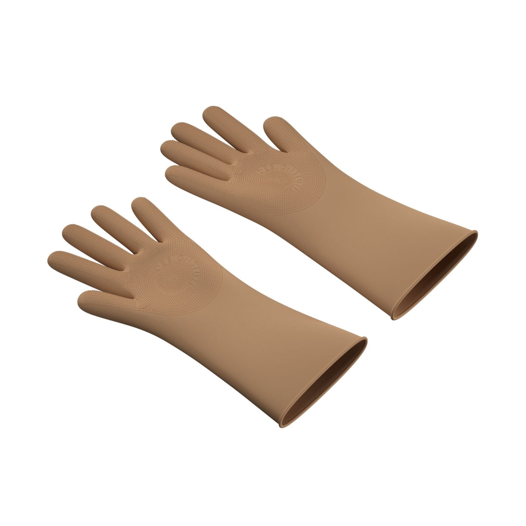 DESIGNSTUFF ETTA Silicone Dish Gloves, Size S/M, Camel