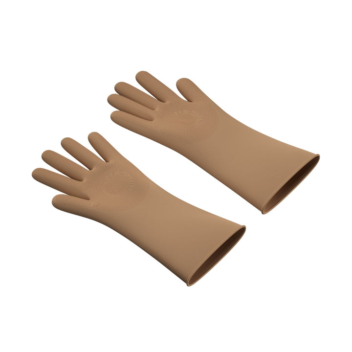 DESIGNSTUFF ETTA Silicone Dish Gloves, Size S/M, Camel