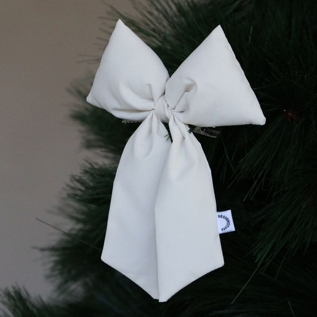 DESIGNSTUFF VIRA Bow w/ Tree Clip, Cream